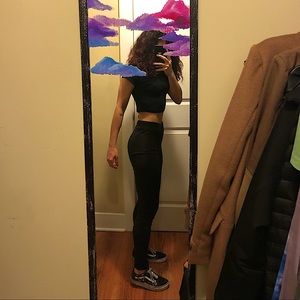 JustFab Black Suede Leggings